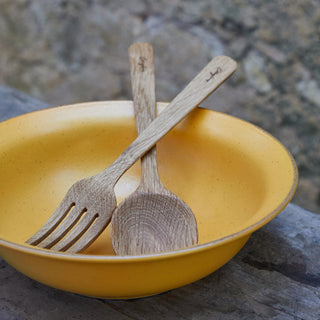 Oak Wood Spoon and Fork Set - La Cuisine