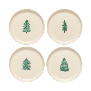 Pacifica Christmas Tree Salad Plates, Set/4