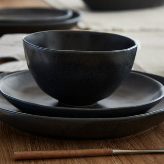 Costa Nova Livia Soup Cereal Bowl in black, 2201 dinnerware, featuring a sleek, modern design perfect for soups and cereals.