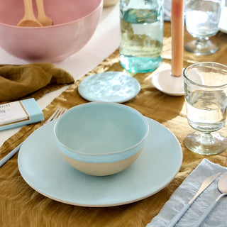 Dinner Plate Arenito - Aqua Blue