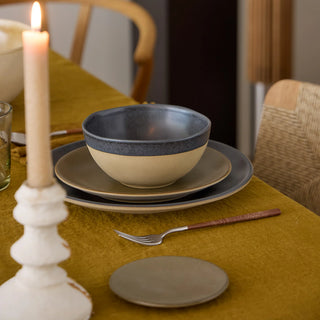 Olive green Salad/Dessert Plate Arenito from Costa Nova 2201 dinnerware collection, with a smooth, glazed finish.