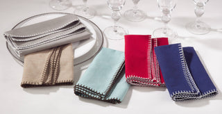 Whip Stitched Design Napkins, Set/4 - La Cuisine