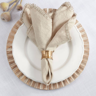 Hammered Napkin Rings - Dark Gold Set/4