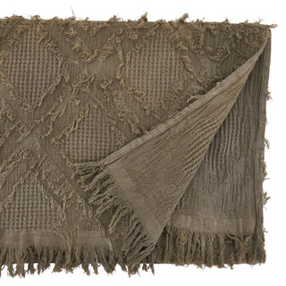 Fringe Waffle Weave Runner: Natural / 16"x90"