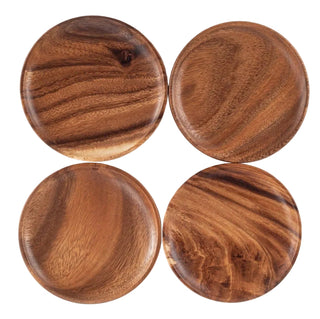 Gourmet Acacia Wood Charger Plates - Serving Trays, Set/4