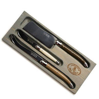 Jean Dubost 3 Pc Cheese Set Linen Colored Handles - La Cuisine