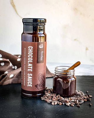 Chocolate Sauce with Bourbon Smoked Cacao Nibs & Bourbon - La Cuisine