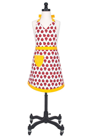 KAF Home 100% Cotton Hostess Chef's Apron - Kids: Bloomers - La Cuisine