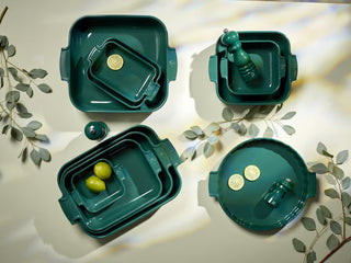 Appolia Ceramic Square Baking Dish, Forest Green, 8"
