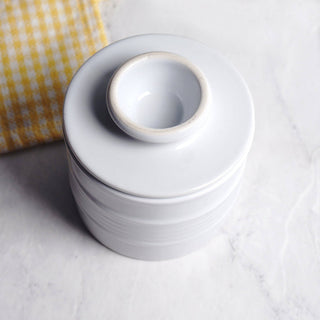 Stoneware Butter Pot - White - La Cuisine