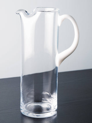 Opal Cylinder Pitcher with White Handle, 64 oz. - La Cuisine