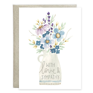 Sympathy Greeting Card - Pitcher of Flowers - La Cuisine