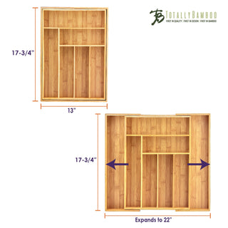 Expandable Bamboo Utensil Drawer Organizer