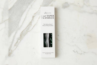 Lacquered Tall Twisted Taper Candles, Spruce, Set/2 - La Cuisine