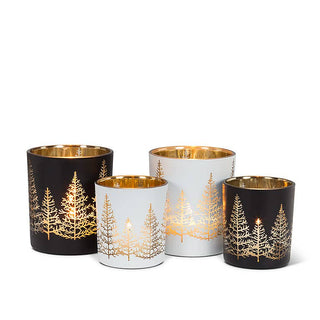 Large White/Gold Tree Tealight-4"H-79 - La Cuisine