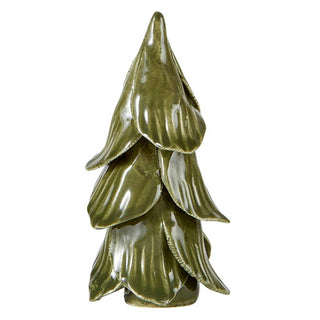 Handmade Christmas Trees, Green Ceramic Set/2