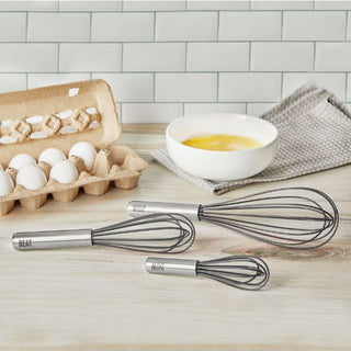 6" Silicone Coated Stainless Steel Mini Whisk, Charcoal - La Cuisine