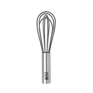 6" Silicone Coated Stainless Steel Mini Whisk, Charcoal - La Cuisine