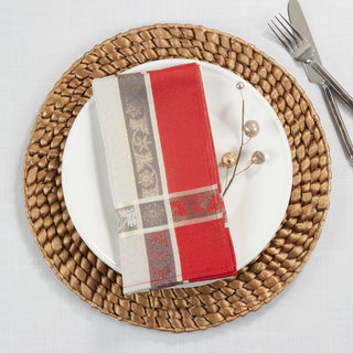 Jacquard Christmas Napkins - Red Set/4 - La Cuisine