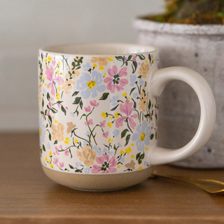 Floral Stoneware Coffee Mug - La Cuisine
