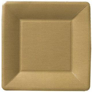 Classic Linen Gold 7" Square Paper Plates pkg/8 - La Cuisine