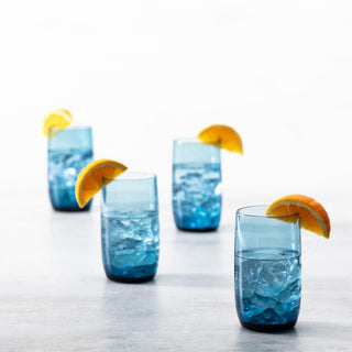 Gala Cornflower Blue Iced  Beverage, Set/4 - La Cuisine