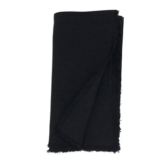 Fringed Design Stone Washed Napkins - Black Set/4 - La Cuisine