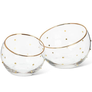 Medium Angled Bowl with Dots: Medium