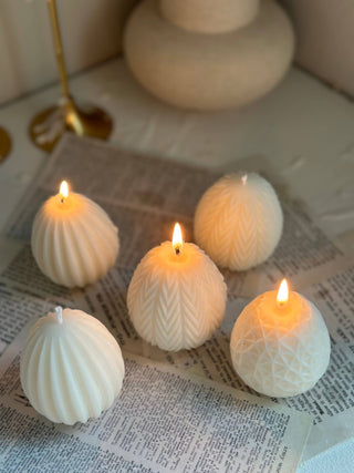 Unscented Triangular Veins Egg Candle - La Cuisine