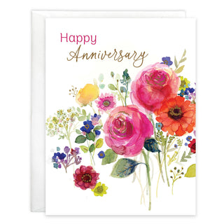 Anniversary Greeting Card - Celebrate Flowers - La Cuisine