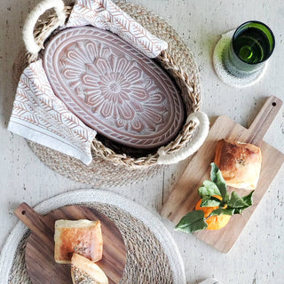 Handmade Bread Warmer & Wicker Basket - Flower - La Cuisine
