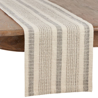 Striped Woven Runner Ivory 16"x90"