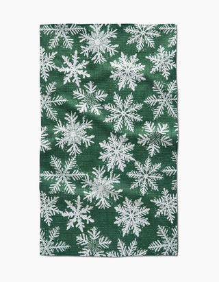 Snowy Days Green Tea Towel - La Cuisine