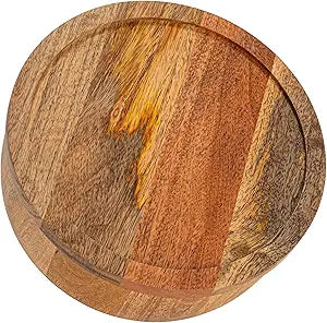 Mango Wood Serving Bowl w/ Lid, Natural - La Cuisine