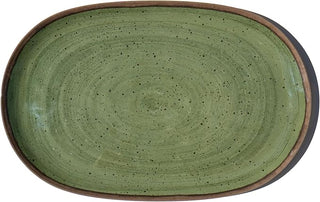 Retreat Pottery Oval Platter 16.9", Green - La Cuisine