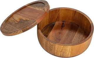 Mango Wood Serving Bowl w/ Lid, Natural - La Cuisine