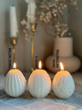 Unscented Melon Veins Egg Candle - La Cuisine