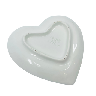 Heart Shaped Italian Stoneware Plate, White - La Cuisine