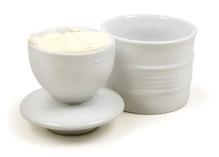 Stoneware Butter Pot - White - La Cuisine