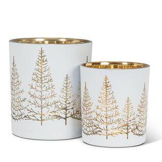 Sm Wht/Gold Tree Tealight-3"H - La Cuisine