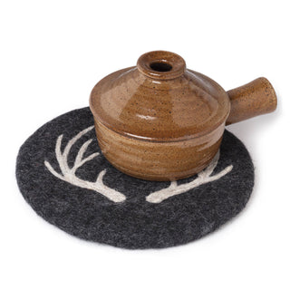 Stag Horn Trivet-Charcoal-8"D - La Cuisine