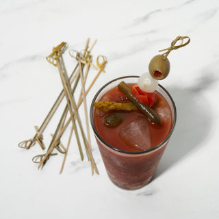 Party Disposable Knotted Bamboo Appetizer Picks - Asst Sizes: 7" Long