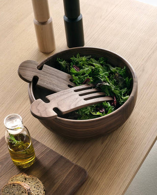 9" Walnut Wood Salad Hands - Handmade Serving Utensils - La Cuisine