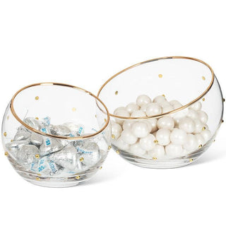 Medium Angled Bowl with Dots: Small