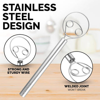 Danish Dough Whisk Stainless Steel - Double Eye