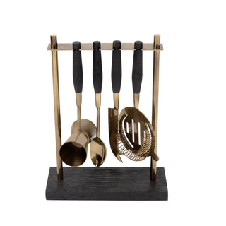Arendal Aged Bronze Hanging Bar Tool Set - La Cuisine