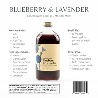 Blueberry and Lavender Cocktail Mixer and Mocktail Mixer, 16 fl oz - La Cuisine