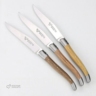 French Mixed Woods Steak Knives, Set/6