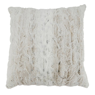 Soft and Snuggly Faux Fur Throw Pillow: Natural / Polyester / 20"