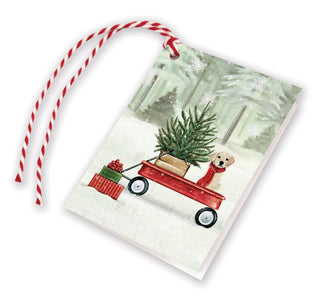 Holiday Gift Tags - Puppy in Wagon - La Cuisine